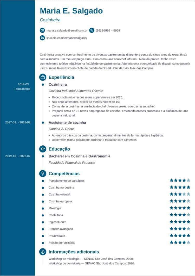 modelo de um currículo