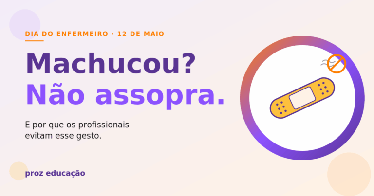 Por que não assoprar machucado: enfermeira faz curativo em paciente usando luvas e gaze estéril